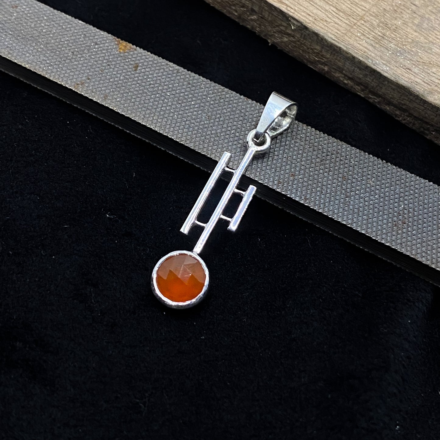 Orange matrix pendant