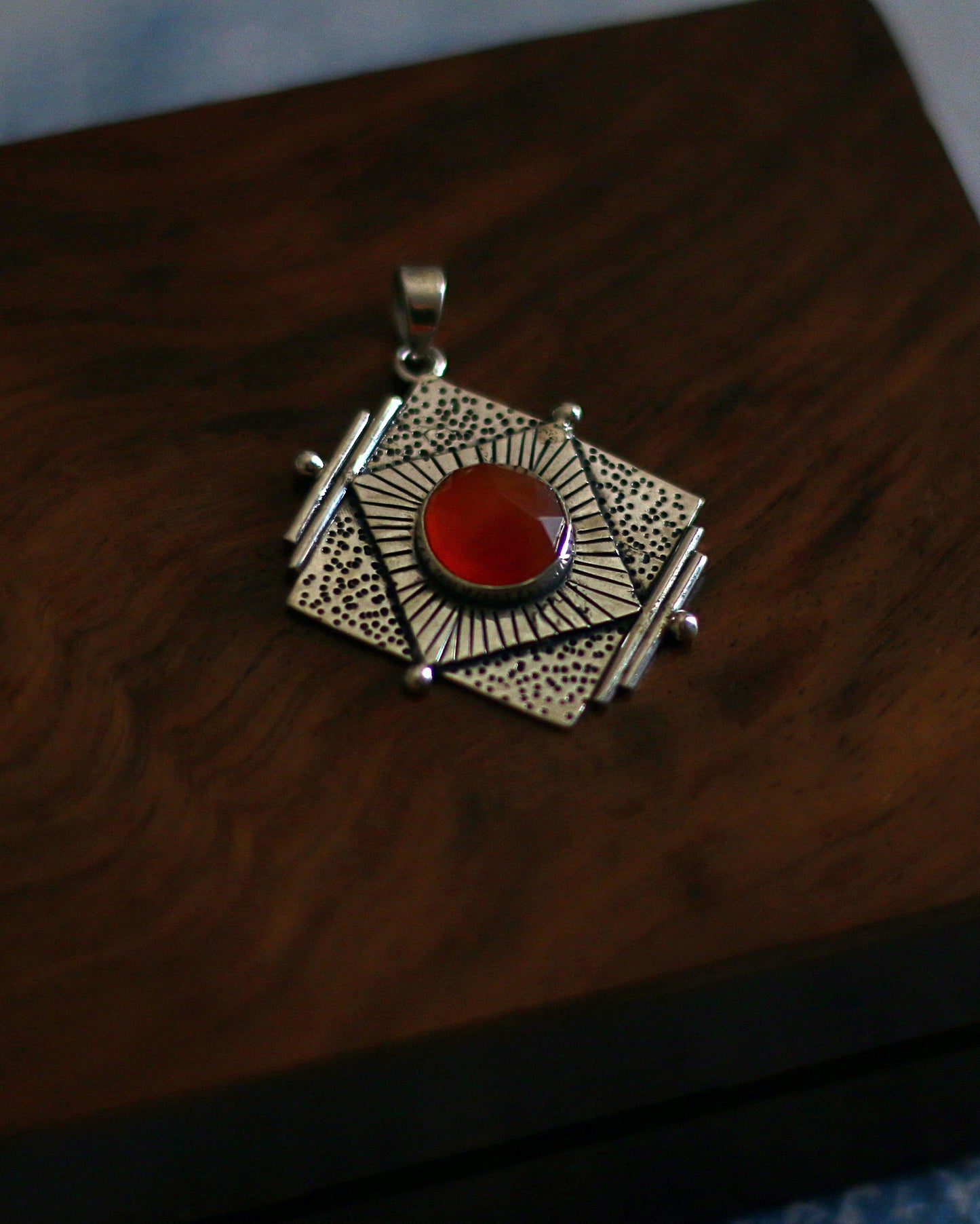 Carnelian Temple Art Pendant