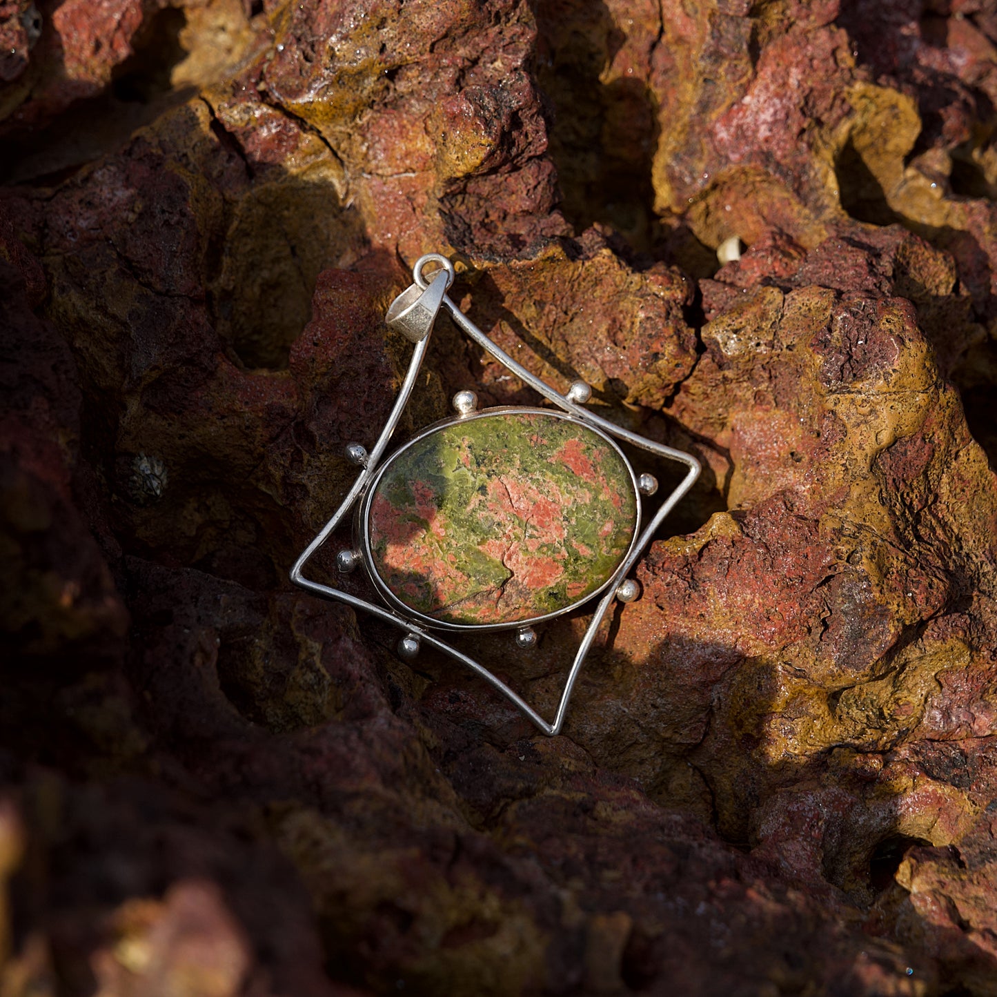 Unakite Jasper Pendant