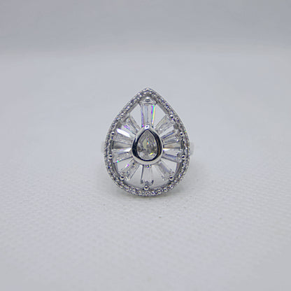 Sun Rays Diamond Ring (TearDrop)
