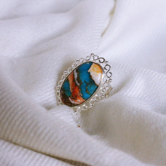 Oyster Copper Turquoise  Ring
