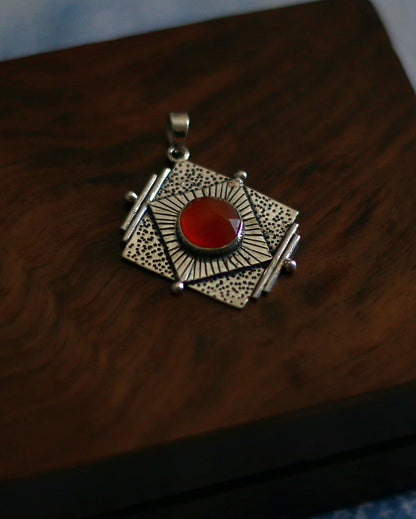 Carnelian Temple Art Pendant