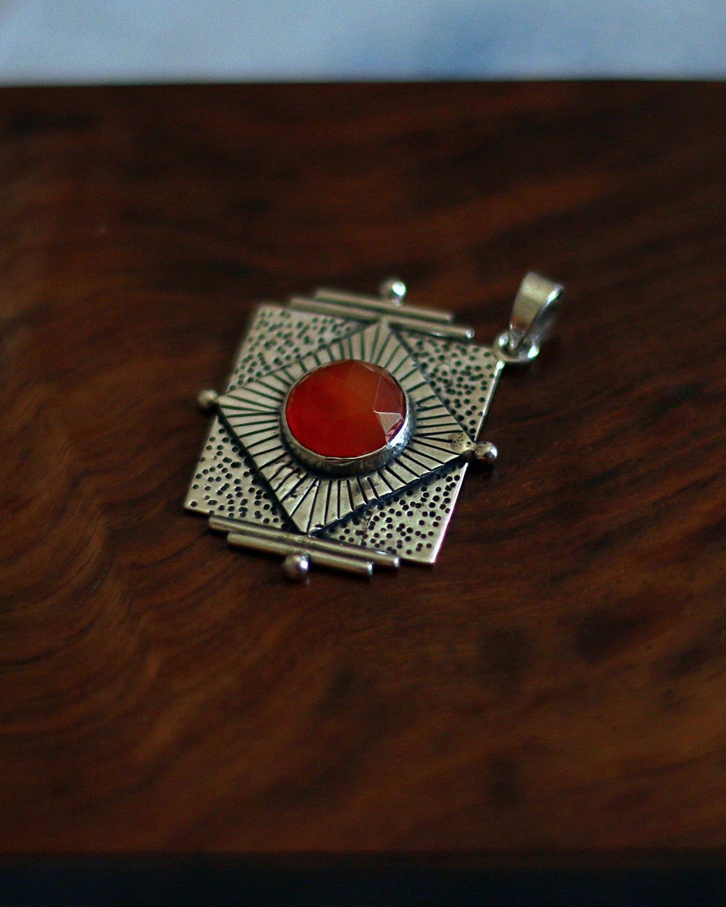 Carnelian Temple Art Pendant